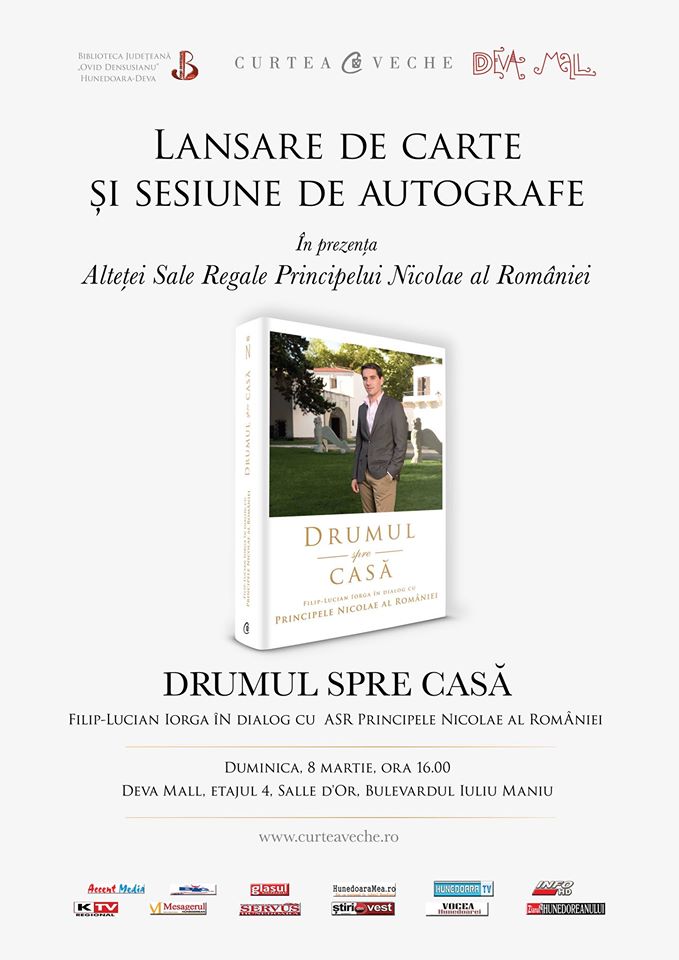 Lansare de carte la Deva: „Drumul spre casă. Filip-Lucian Iorga în dialog cu Principele Nicolae al României”