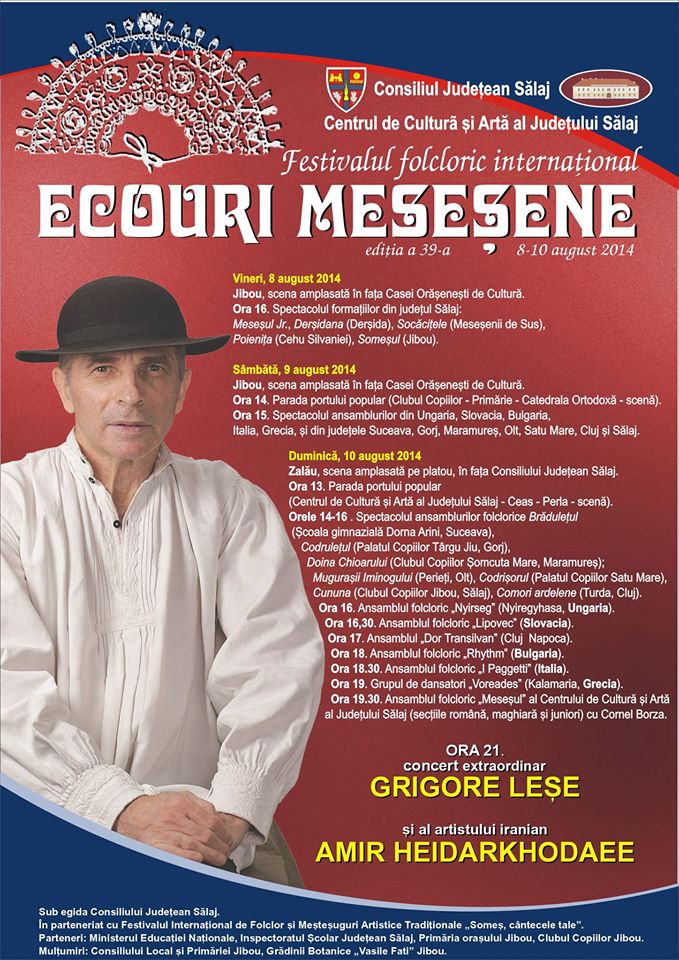 Vezi programul ediției a 39-a a Festivalului internațional de folclor „Ecouri Meseșene”