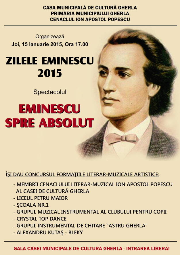 Mihai Eminescu va fi omagiat și la Gherla
