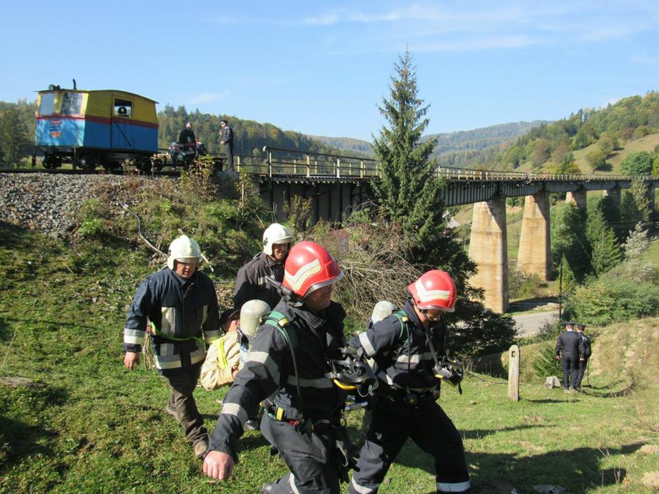 Exerciţiu efectuat de ISU Bistrița-Năsăud la viaductul Dealu Ştefaniței