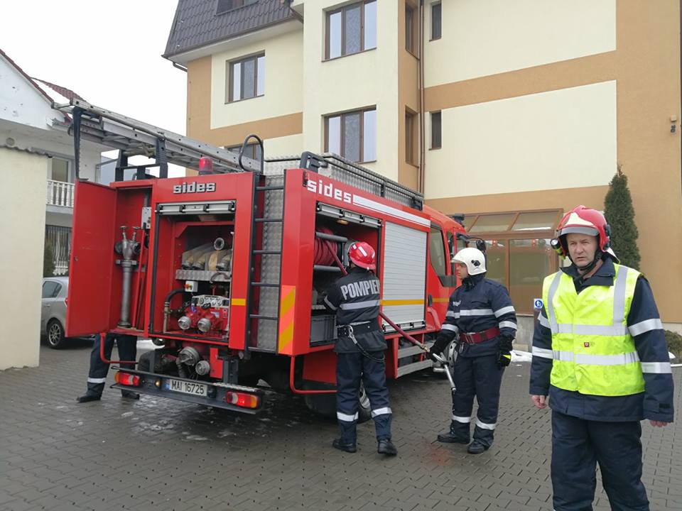 Exerciții efectuate de ISU Bistrița-Năsăud la două spitale din Bistrița