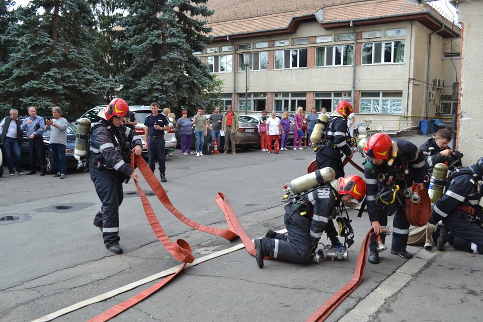 Simulare de incendiu la Spitalul Clinic de Urgență Sibiu