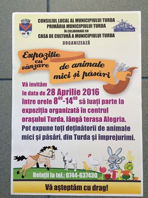Turda: Expoziţie cu vânzare de animale mici şi păsări