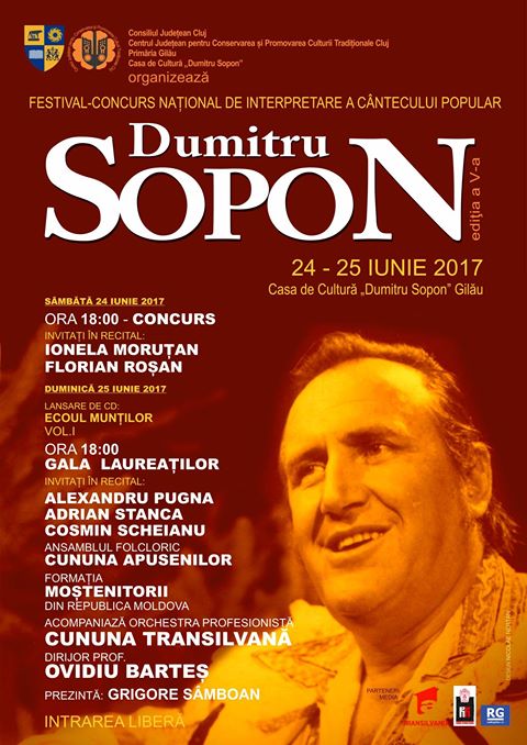 Festival-concurs naţional de interpretare a cântecului popular „Dumitru Sopon” (Gilău, 24-25 iunie)