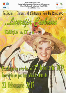 Sibiu: Festivalul Concurs al Cântecului Popular Românesc „Lucreţia Ciobanu” (editia a 2-a, 18-19 martie)