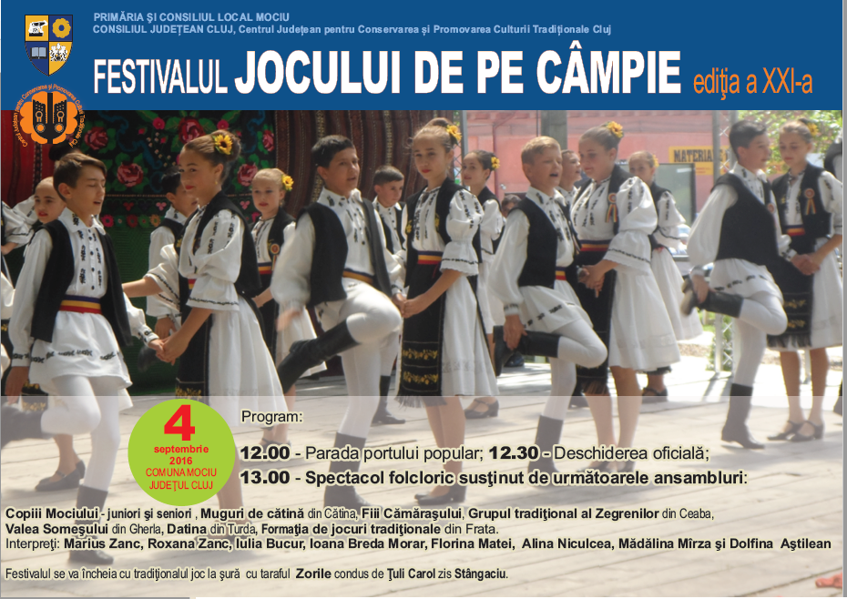 Manifestări muzical-culturale la Mociu, Feleacu și Florești (2-4 septembrie)