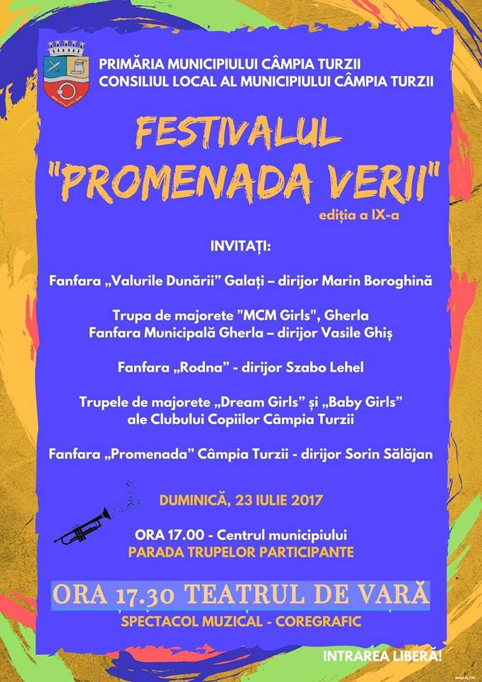 Câmpia Turzii găzduiește cea de-a IX-a ediţie a Festivalului Naţional de Fanfară şi Majorete „Promenada Verii”