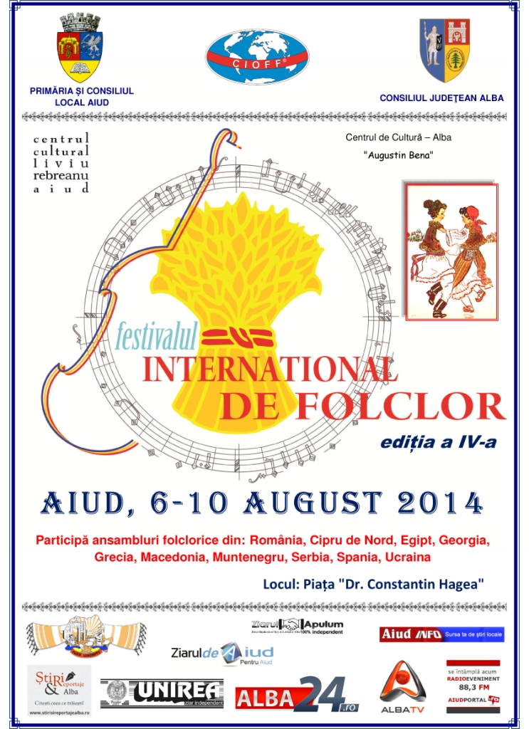Aiud: Festivalul Internațional de Folclor se va desfășura în perioada 6-10 august