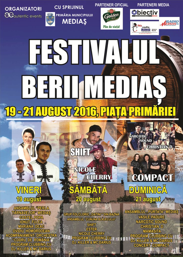 Municipiul Mediaş va găzdui la sfârşitul săptămânii viitoare Festivalul Berii