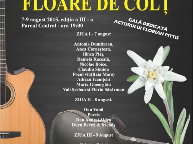 Sighetu Marmației: A treia ediție a Galei muzicii folk „Floare de colț” va avea loc în perioada 7-9 august
