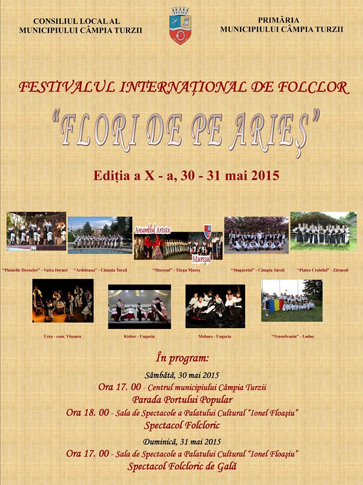 La Câmpia Turzii se desfășoară festivalul internațional de folclor „Flori de pe Arieș”