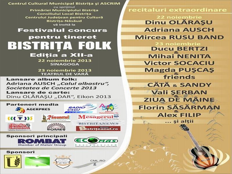 Mircea Rusu Band, Victor Socaciu și Ducu Bertzi vor susține recitaluri la Bistrița Folk 2013