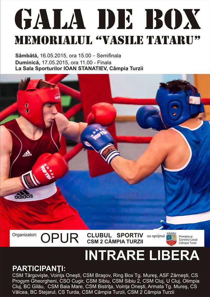 Câmpia Turzii: Gala de Box „Memorialul Vasile Tătaru”- ediţia I