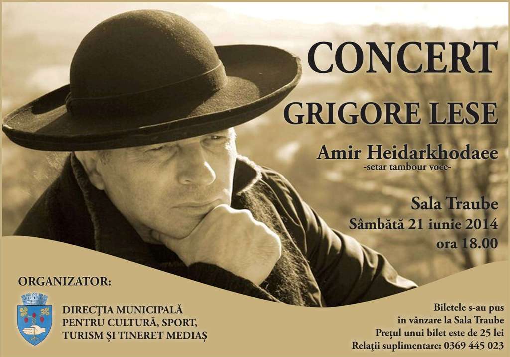 Grigore Leşe și iranianul Amir Heidarkhodaee, în concert la Mediaș