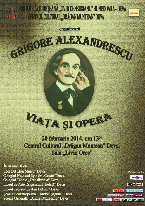 Scriitorul Grigore Alexandrescu, evocat la biblioteca din Deva