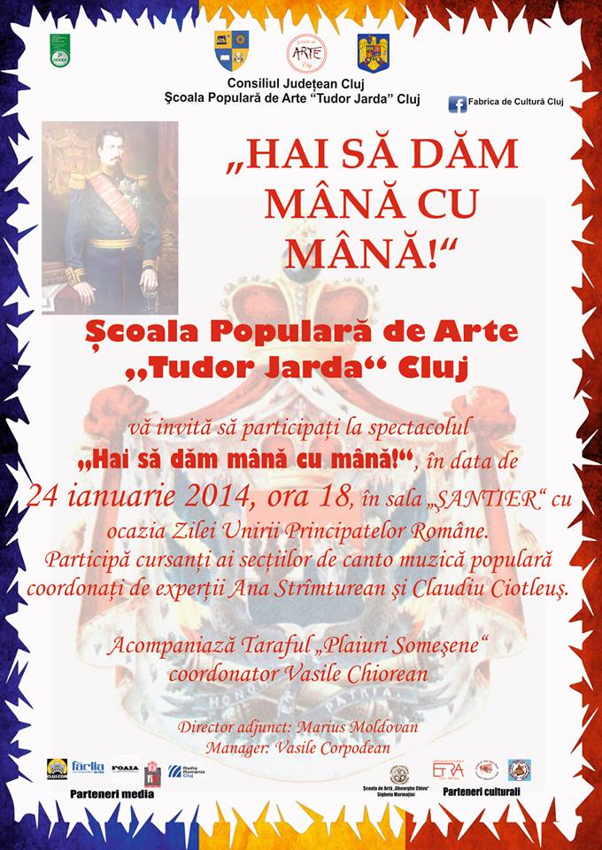 „Hai să dăm mână cu mână!”, spectacol organizat de școala Populară de Arte „Tudor Jarda” Cluj