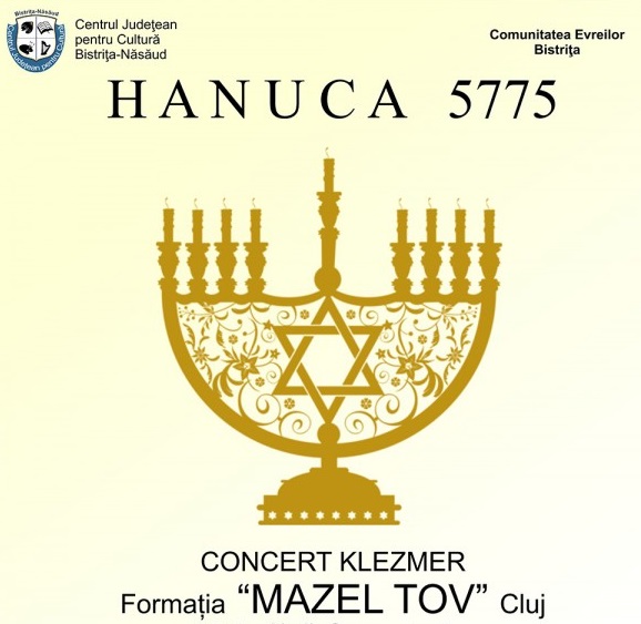 BISTRIȚA: Concert ,,H A N U C A – 5 7 7 5 C O N C E R T K L E Z M E R”
