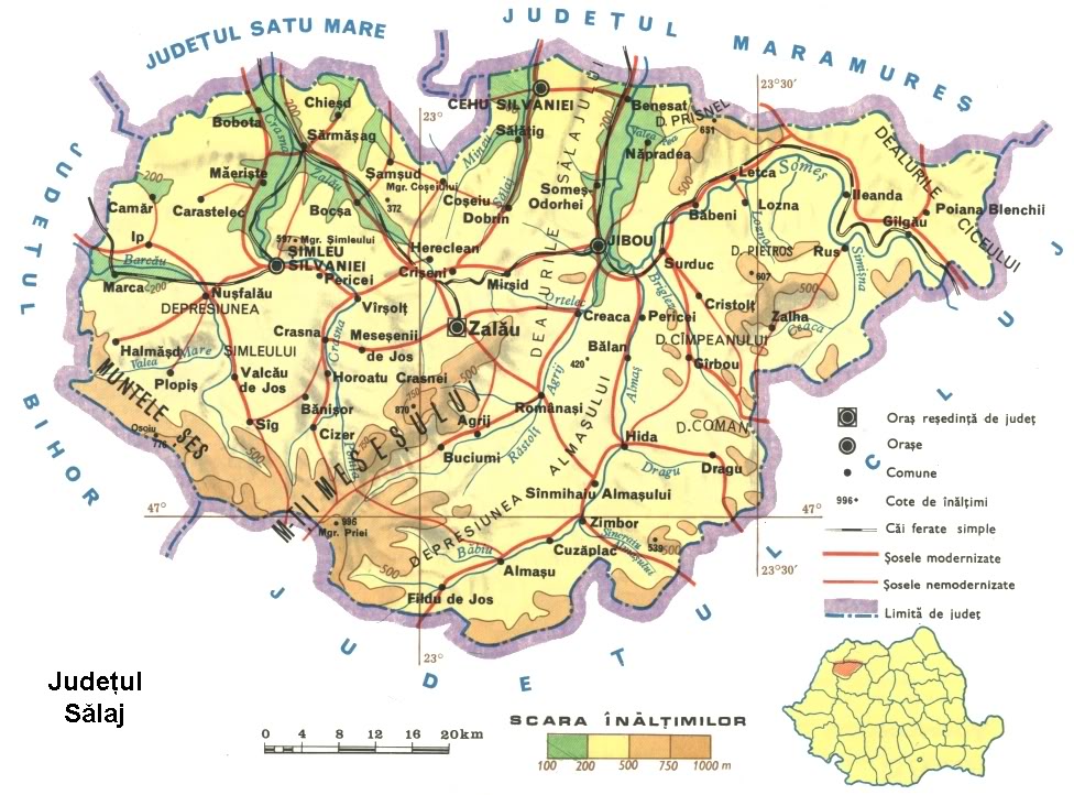 Hărți de risc natural la alunecări de teren pentru 11 orașe și comune din județul Sălaj