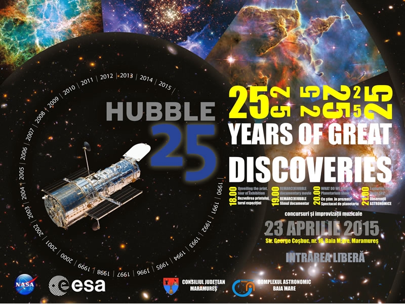Hubble – 25 de ani de descoperiri (Planetariul Baia Mare, joi 23 aprilie)