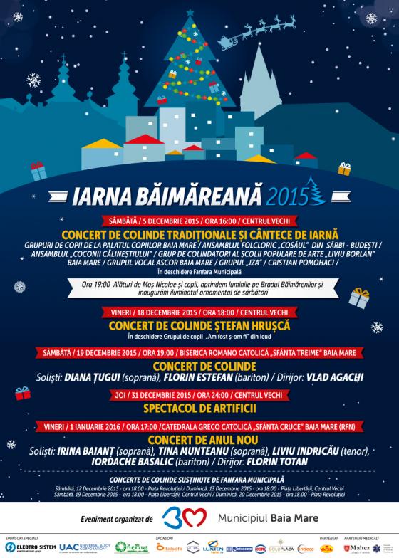 Află ce spectacole și concerte au loc cu ocazia evenimentului Iarna Băimăreană 2015