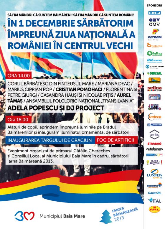 Iarna Băimăreană 2013 debutează cu un program special de 1 Decembrie. Vezi programul manifestărilor