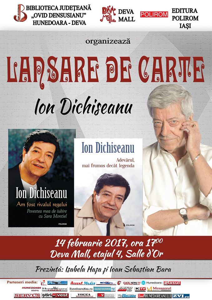 Deva: Actorul Ion Dichiseanu își lansează două volume (14 februarie, ora 17)