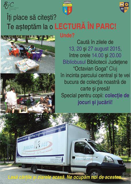 Manifestare culturală: Lectură în parc la Cluj Napoca
