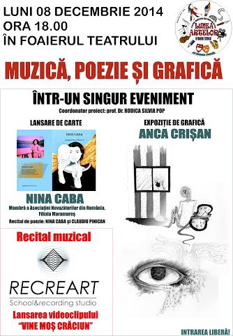 Lunea Artelor la Teatrul Municipal Baia Mare: Muzică, poezie şi grafică, într-un singur eveniment