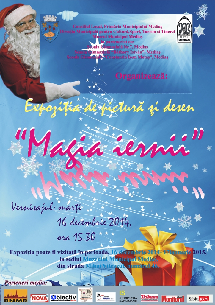 Expoziţia de pictură şi desen „Magia iernii” este găzduită de Muzeul Municipal Mediaș