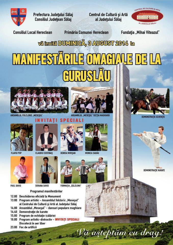 Manifestările omagiale de la Guruslău se desfășoară duminică