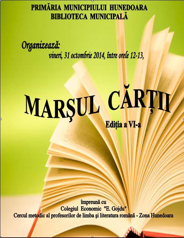 Ediţia a VI-a a Marșului Cărții se va desfășura vineri în Hunedoara