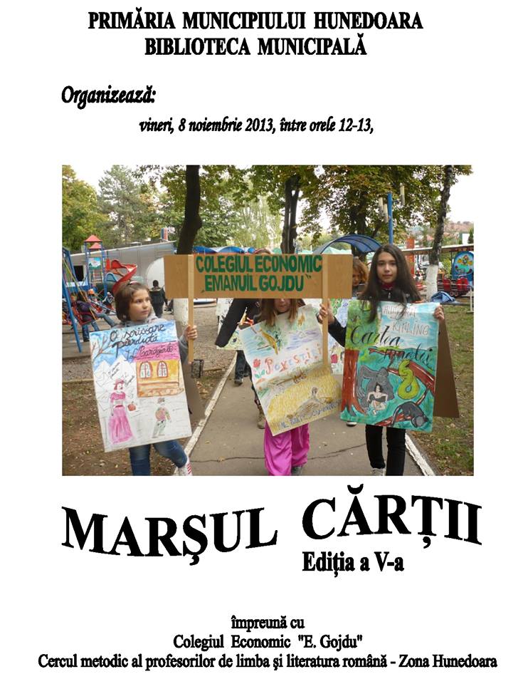Ediţia a V-a a „Marșului cărții” se va desfășura vineri, în Hunedoara