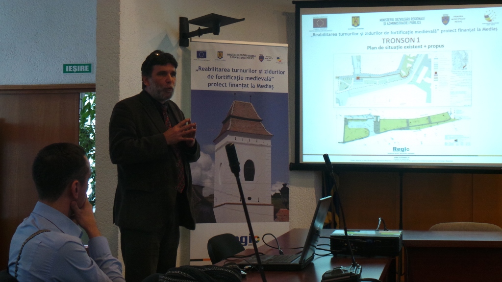 Mediaș: Finalizarea lucrărilor de reabilitare a turnurilor și zidurilor de fortificație medievală din oraș