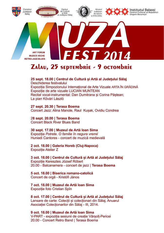 Muza Fest 2014 se desfășoară în Zalău, în perioada 25 septembrie – 9 octombrie