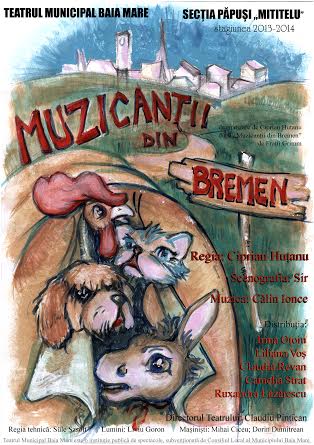 „Muzicanții din Bremen”, în premieră la Teatrul de Păpuși din Baia Mare (sâmbătă, 29 martie)