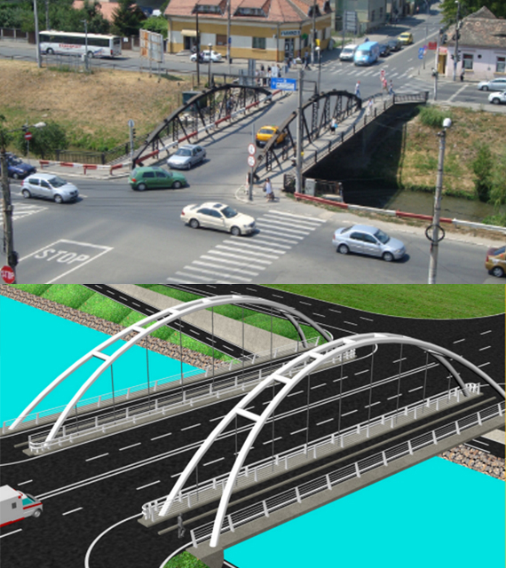 Sibiu: Au început lucrările de construire a noului pod peste Cibin