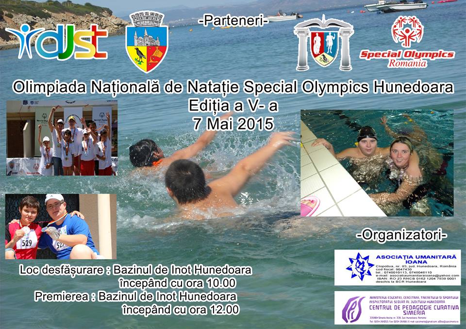 Olimpiada Naţională de Nataţie „Special Olympics” se va desfășura în Hunedoara