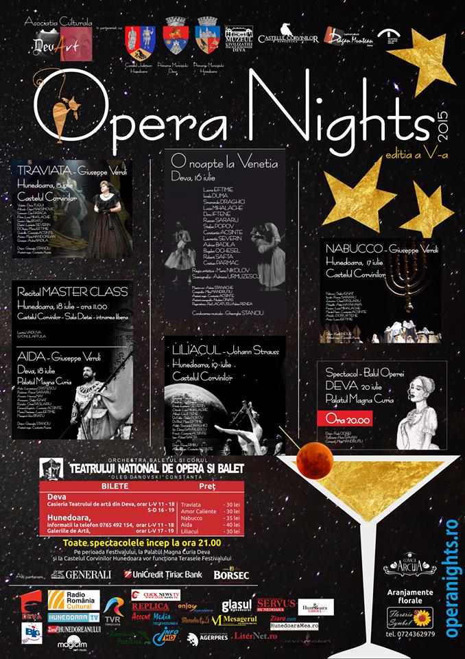 Ediția a V-a a festivalului „Opera Nights” se va desfășura în Deva și Hunedoara