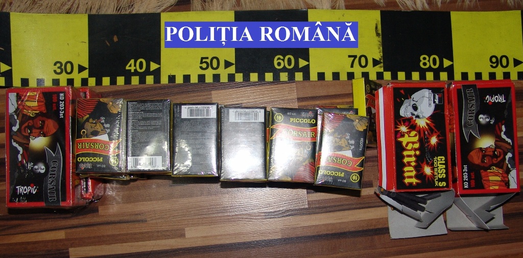 Articole pirotehnice în valoare de 8.000 de lei confiscate de polițiștii sibieni