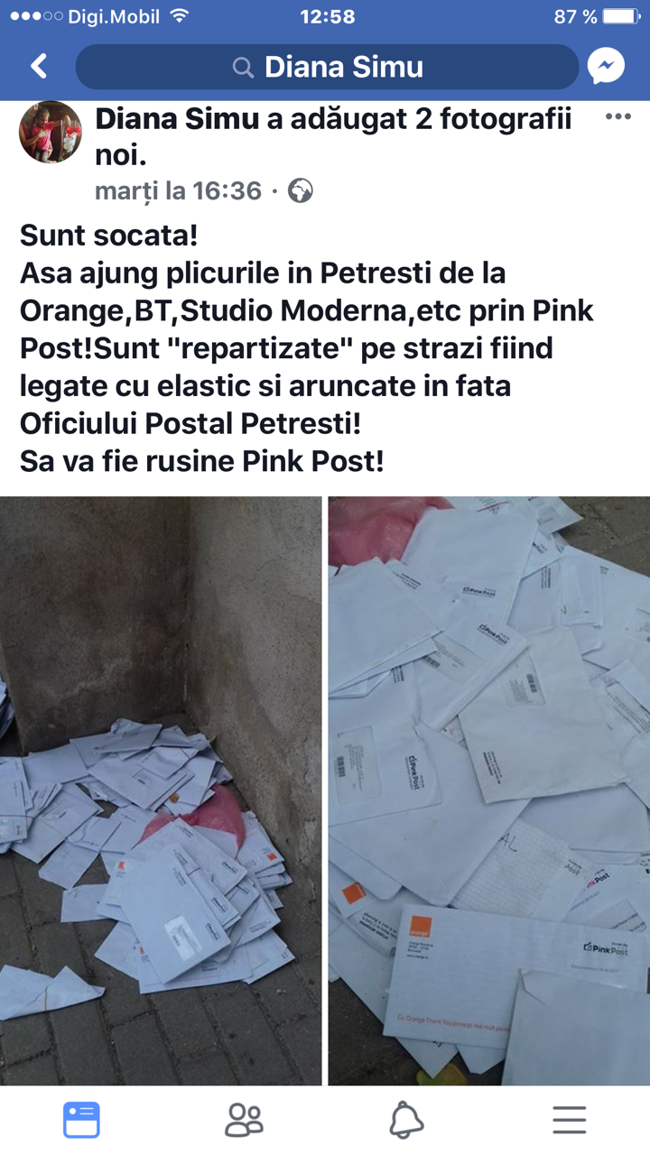 Incredibil! Pink Post arunca plicurile pe strada, in loc sa le predea destinatarilor!