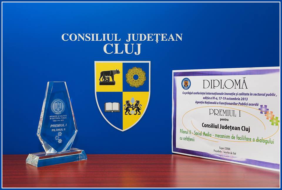 Consiliul Judeţean Cluj, locul I în ceea ce priveşte calitatea şi inovaţia în administraţia publică