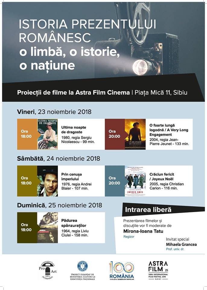 Proiecții de film la Sibiu, cu tematică legată de Primul Război Mondial
