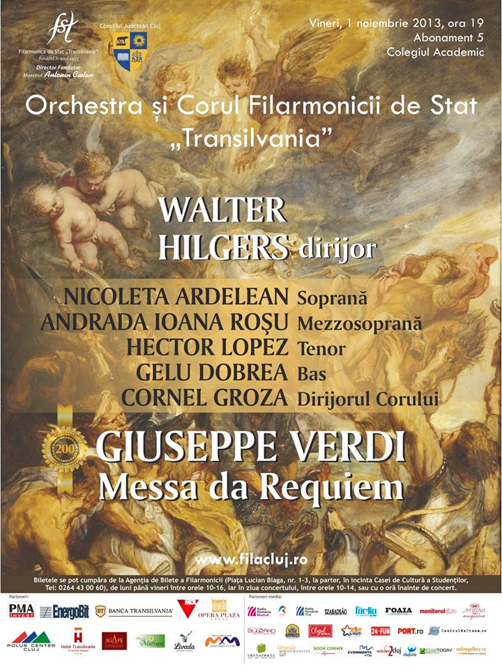 Recviem-ului de Giuseppe Verdi, la Filarmonica de Stat „Transilvania” din Cluj Napoca