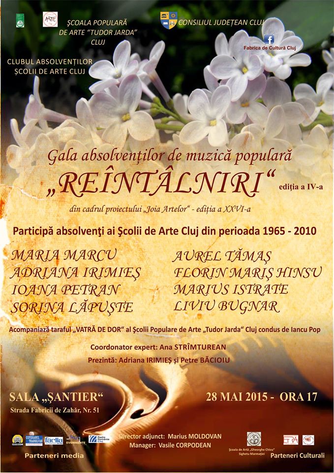„Reîntâlniri” folclorice la Şcoala de Arte „Tudor Jarda” din Cluj Napoca