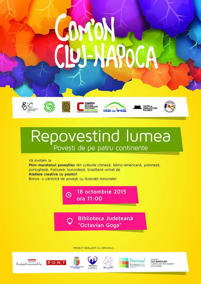 Cluj Napoca: Maratonul poveştilor „Repovestind lumea” la Biblioteca Judeţeană „Octavian Goga”