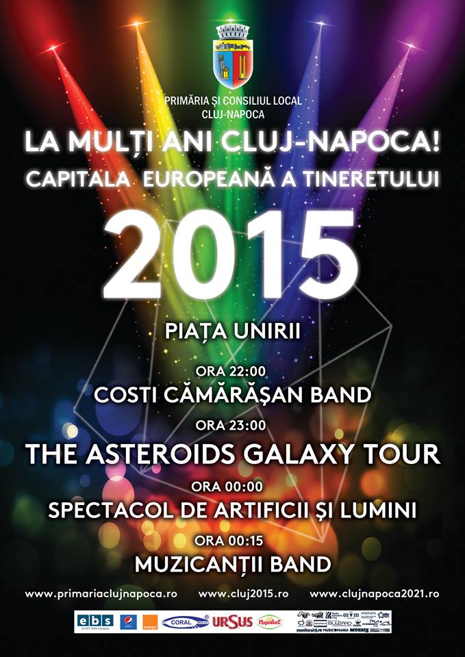 Revelion 2015 în Piața Unirii din Cluj Napoca