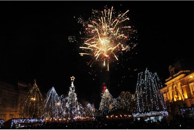 Revelion 2015 în Piața Unirii din Deva