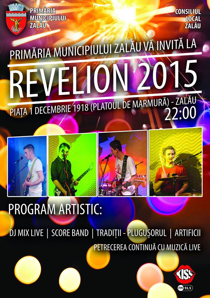 Revelion 2015 în Piața 1 Decembrie 1918 din Zalău