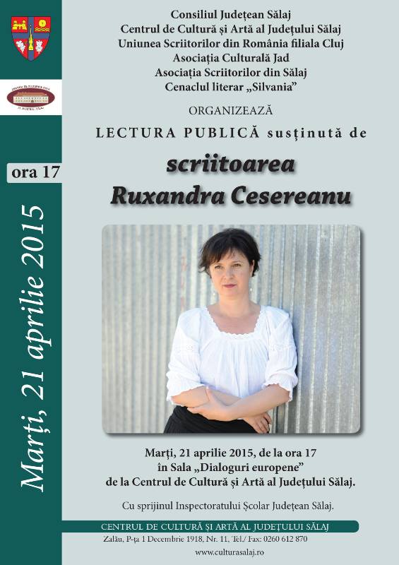 Lectură publică Ruxandra Cesereanu, la Centrul de Cultură și Artă al Județului Sălaj