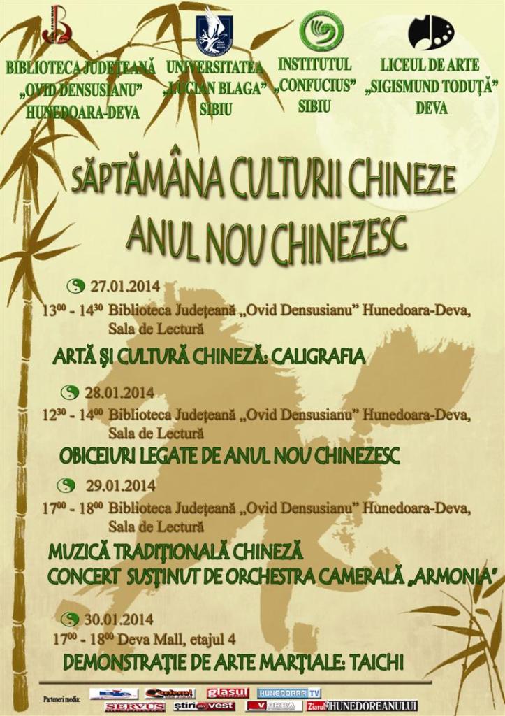 Săptămâna Culturii Chineze, la Biblioteca Județeană Deva